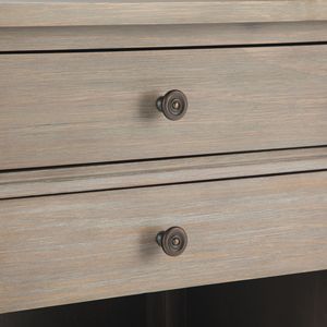 Comodino Grigio Invecchiato Carlton, Elegante Tavolino da Notte - Product Image 2