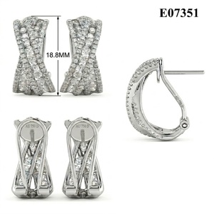เครื่องประดับวินเทจขายส่ง คุณภาพดีเยี่ยม แพลตตินั่ม ทองคำขาว เพชรธรรมชาติ ต่างหูแบบห่วง สำหรับงานแต่งงาน งานหมั้น และวันครบรอบ - Product Image 6