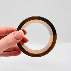 Handmade Amber Marble Resin Bangle Chunky Wide Cylindrical Flat Wall Resin Craft Agate Cuff Bracelet Women Jewelry - Product Image 3