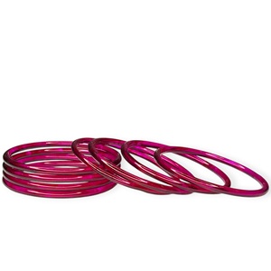 Highest Selling Kashmiri Solid Colour Dark Pink Jelly Glass <b>Bangles</b> Trendy Wedding Lightweight at Wholesale Price for Women - Product Image 1