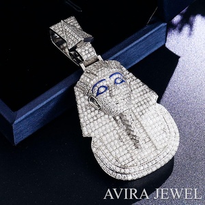 Colgante de Moissanita con Diseño de Faraón Egipcio, Estilo Hip Hop, Joyería VVS Iced Out en Plata 925 - Product Image 5