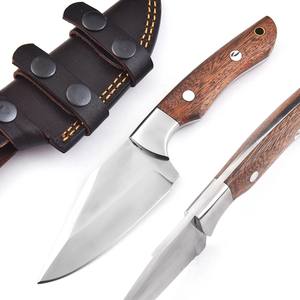 Couteau de chasse et de randonnée professionnel en acier inoxydable 12C27, pointe tombante, manche en bois de rose, forgé à la main, ultra-léger pour l'extérieur - Product Image 1