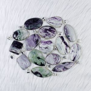 Ciondoli Artigianali in Argento Sterling 925 con Gemma Naturale Kammererite Opaca Viola-Verde, Assortiti, all'Ingrosso - Product Image 5