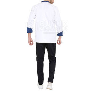 Veste de chef professionnelle en polyester/coton, manches longues, résistante à la chaleur, coupe confortable, tenue de cuisine respirante, vêtements culinaires pour chef - Product Image 4