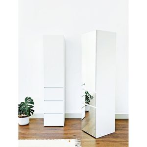 Armadio Modulare Elise Slim in Legno con Cassetti Bianchi, Elegante Sistema di Organizzazione - Product Image 6