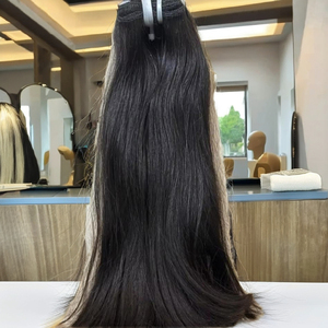 Extensiones de cabello humano indio crudo recto Yaki recto de 14-30 pulgadas de alta calidad trama alineada con cutícula con cabello alineado con cutícula - Product Image 1