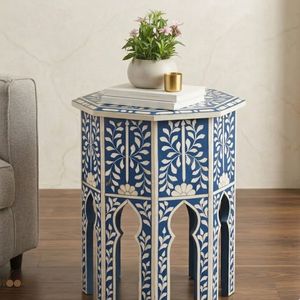 Bone Inlay <b>Storage</b> Nightstand Side <b>Table</b> Irregular Bedside <b>End</b> <b>Table</b> Modern Luxury Farmhouse Bedroom Accent Furniture - Product Image 1