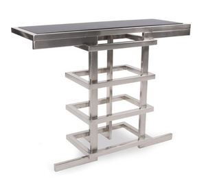 Modern Hotel-Style Metal <b>Console</b> <b>Table</b> with Storage Rectangular Design Decorative Geometric <b>Legs</b> for Entryway - Product Image 3