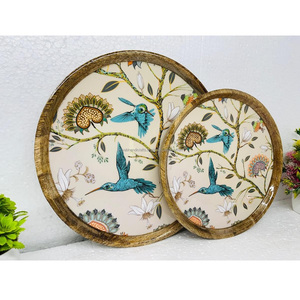 Plateaux de service en bois faits à la main pour les occasions de mariage et de fête en provenance d'Inde - Product Image 6