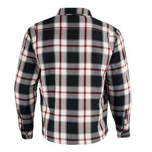 Chemise en flanelle à carreaux à manches longues pour homme, coupe classique, col montant, motif tissé, décontractée - Product Image 6
