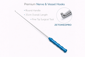 Grapas profesionales para nervios y vasos con punta fina, 25 cm de longitud útil, mango redondo, 35 cm de longitud total, herramienta quirúrgica – ZETOMEDPRO - Product Image 2