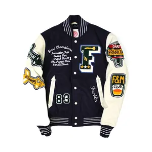 Top Kwaliteit Custom Designer Logo Jassen Casual Baseball Jacket Jas Cotton100 % Polyester Unisex Silicon Gel Afdrukken Logo Desig