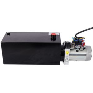 Unité hydraulique robuste 12V CC avec réservoir en acier de 12 litres et pompe hydraulique pour remorques à benne basculante, portes-bennes, remorques utilitaires et remorques à bois. - Product Image 2