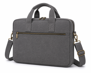 Gray <b>Laptop</b> Bag 15.6 Inch Water Resistant Multi Pocket Lightweight Durable Carry <b>Case</b> with Shoulder Strap - Product Image 1