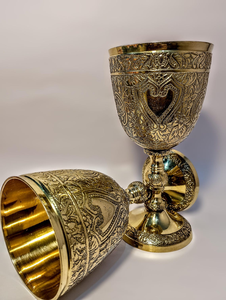Handmade Engraved Brass <b>Wine</b> <b>Goblet</b> Vintage Decorative Brass Chalice Drinking Cup for Home Bar Wedding Restaurant Hotel Party - Product Image 4