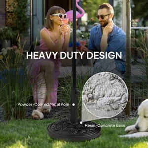 Base per Ombrellone da Patio Rotonda con Ruote in Resina da 46 Libbre, Supporto per Esterni per Pali di Ombrelloni da 1.3'/1.5'/1.9' - Product Image 5