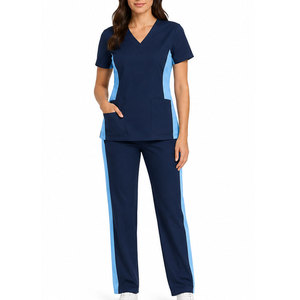All Day Comfort Women Hospital Uniform Breathable Nursing <b>Scrub</b> <b>Set</b> With Matching Pants For Medical Professionals - Product Image 1