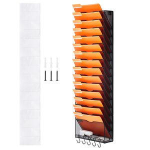 Organizzatore da Parete in Metallo con 16 Tasche in Rete per Archiviazione di Riviste, Posta, Carta e Documenti - Product Image 1