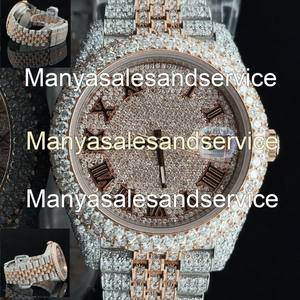 Montre de luxe hip-hop en acier inoxydable avec boîtier en quartz, verre de haute qualité, diamant Moissanite VVS, résistante à l'eau 10 bars - Product Image 1