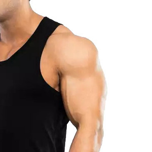 Camiseta sin mangas informal para hombre, de algodón, para gimnasio, fitness, con diseño acanalado, personalizada, para correr, atlética, transpirable, de secado rápido, ropa deportiva - Product Image 3