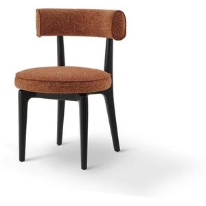 Modern Curved Teak Wood Fabric Dining <b>Chair</b> Comfortable Upholstered Accent Side <b>Chair</b> for Luxury Hotel <b>Restaurant</b> - Product Image 1