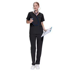 Ensembles d'uniformes médicaux extensibles personnalisés avec logo pour femmes, tenues d'infirmières souples et confortables pour hôpitaux et cliniques dentaires - Product Image 1