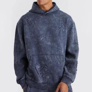 Conjunto de Sudadera con Capucha y Pantalones Acampanados de Felpa Unisex, Estilo Casual Vintage, Lavado Ácido, Ajuste Regular, con Cremallera de Pedrería y Cintura Elástica para Invierno - Product Image 5