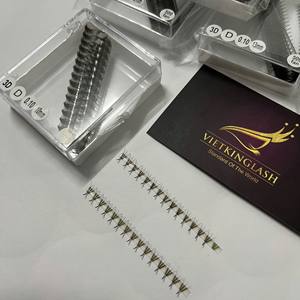 Extensions de cils ultra-rapides faites à la main, bouquets de cils préfabriqués, courbures CC/DD/L/M, tailles mixtes, poils synthétiques PBT coréens, volume facile à appliquer - Product Image 2