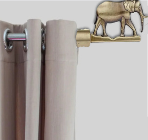 Brass Antique Elephants <b>Curtain</b> Bracket Designer Door and Window Rod Fittings at Home Hotel Restaurant - Product Image 3