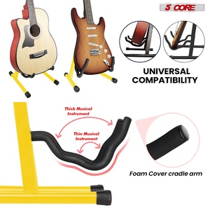 Support de guitare à 5 cœurs en forme de A avec bras en mousse souple et caoutchouc antidérapant pour guitare acoustique, électrique et basse - Product Image 6