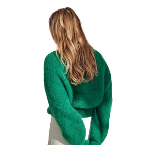 Sweat-shirt de luxe en mohair pour femme, personnalisable avec logo, pull doux et moelleux à col rond, chaud pour l'hiver, style décontracté streetwear, vêtements de mode en gros - Product Image 4