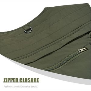Gilet de travail pour homme, col en V, multi-poches, décontracté, utilitaire, pour la pêche, coupe ample, anti-plis et respirant, vente en gros sur mesure - Product Image 5