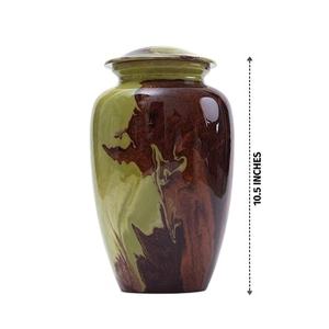 Colección de mármol verde de Metal y aluminio, calidad mundial, hecho a mano con gran precisión, urna de cremación para cenizas de adultos - Product Image 4