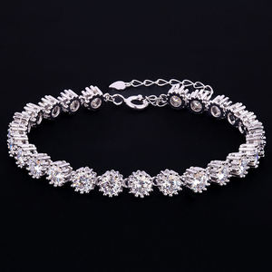 Bracelet en or blanc pour femme avec diamants ronds taille brillant, couleur D naturelle, certifié GIA, bijoux de mariage classiques - Product Image 3