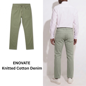 กางเกงทำงานผู้ชายผ้าฝ้ายเดนิมถักนุ่มสบาย Enovate - Product Image 5