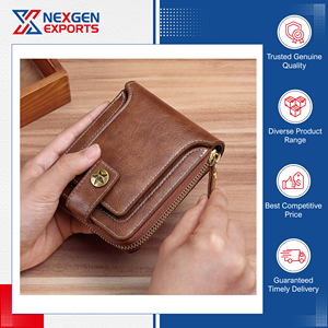 Cartera de Hombre Corta de Cuero PU Vintage de Lujo con Cierre de Cremallera, Color y Diseño Personalizables para Compradores al por Mayor - Product Image 2