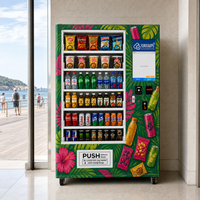 Máquina Expendedora Combinada para Snacks y Bebidas con Elevador de Rieles en Espiral y Gestión Remota