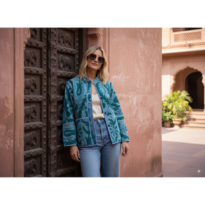 Cotton Suzani Embroidered Jacket for Women Handmade Bespoke Custom Design Ethnic Bohemian Wholesale Supply - Product Image 5