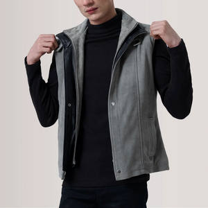 Gilet en cuir gris respirant, confortable et léger, nouveau design tendance, logo personnalisé, gilet en cuir pour homme - Product Image 2
