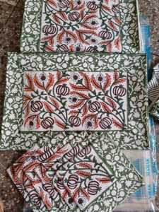 Ensemble de chemins de table en coton imprimé artisanal, style vintage, lavable, couleur personnalisée, motif floral, pour les exportateurs en gros - Product Image 5