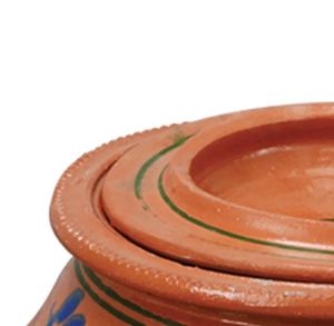 Juego de ollas de barro hechas a mano con tapas de barro, diseño vintage para cocinar y servir, juego de 3 piezas - Product Image 4