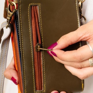 กระเป๋าถือสตรีหนังวัวแท้หรูหราแปลกใหม่มีช่องใส่โทรศัพท์มือถือขนาดเล็กกระเป๋าคาดลำตัวแบบตะวันตก - Product Image 5