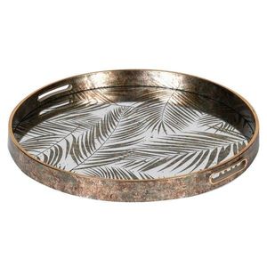 Ensemble de plateaux de service ronds en métal, style glamour doré, vaisselle polie et durable pour les fêtes - Product Image 4
