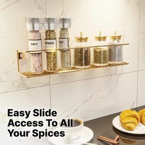 Gold Wall Mounted <b>Storage</b> <b>Rack</b> For <b>Kitchen</b> Bathroom Vanity Decor Plant Display And Home Organization Solutions From India - Product Image 4