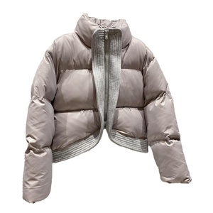 Stand <b>Collar</b> Loose Long Sleeve Patchwork Zipper Women Winter Puffer <b>Jacket</b> 2025 - Product Image 3