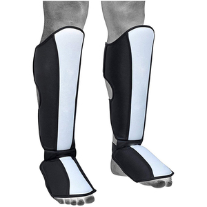 High Quality Custom Logo Leather Shin Pads MMA Leg Foot Protector Muay Thai Kickboxing Shin Guard Karate Martial Arts Training - Product Image 4
