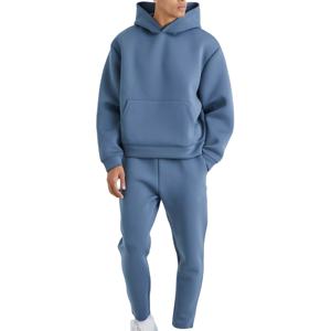 Gran oferta, conjunto de Jogger acampanado apilado con Sudadera con capucha, chándal de gran tamaño personalizado, chándal holgado para hombre, chándal de gran tamaño para hombre 2026 - Product Image 1