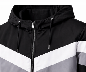 Ensemble de survêtement unisexe personnalisé Discover-Impex avec empiècements contrastants, 100 % coton, noir et gris, veste à capuche et pantalon de jogging - Product Image 5