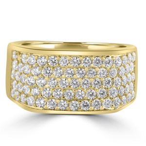 2Ct Round Moissanite Women's Vintage Wedding Band 14K Yellow Gold Plated Sterling Silver <b>Statement</b> <b>Ring</b> Luxury Jewelry - Product Image 1