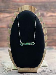 Handmade Kingman Turquoise <b>Necklace</b> Sterling Silver Southwestern <b>Boho</b> Jewelry Gift for Her - Product Image 1